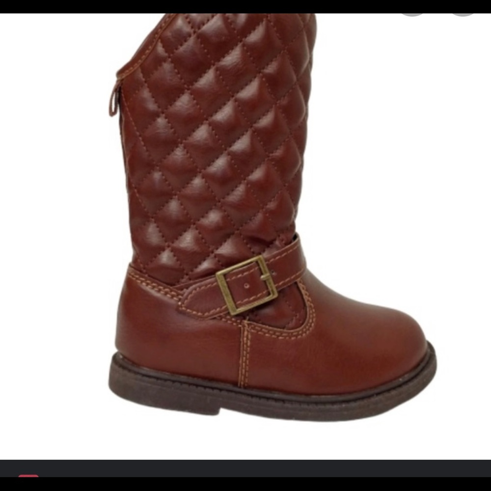 Brown leather toddler boots